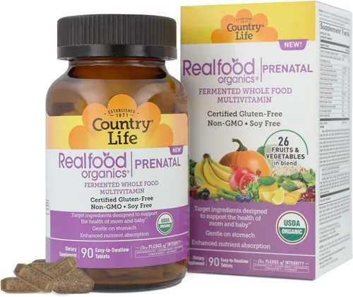 Miniatura 2 de Realfood Organics Prenatal Multi - Antes, durante y después del embarazo - Folato, D3 y hierro para apoyar el crecimiento y desarrollo fetal