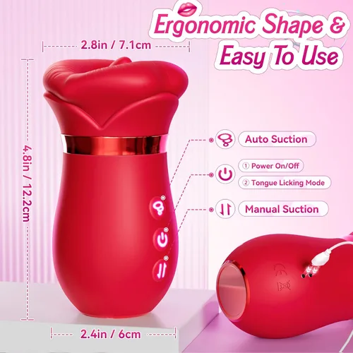 Miniatura 8 de Vibrador de juguete sexual para adultos para mujeres – Sovokn 5 en 1 vibrador de succión bucal rosa juguete sexual 10 lamiendo la lengua, 3 juguetes