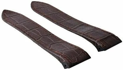Miniatura 2 de Ewatchparts CORREA DE PIEL 20MM COMPATIBLE CON CARTIER SANTOS 100 2878 ALIGATOR GRAIN MARRÓN CLARO