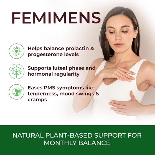 Miniatura 8 de FEMIMENS - Suplemento de apoyo para el síndrome premenstrual para mujeres - Alivio del síndrome premenstrual para mujeres y alivio de calambres