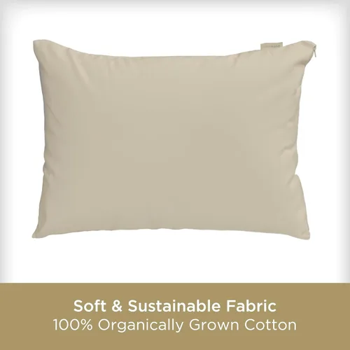 Miniatura 4 de AllerEase - Protector de almohada de algodón suave cultivado orgánicamente, con cremallera, tamaño King, 2