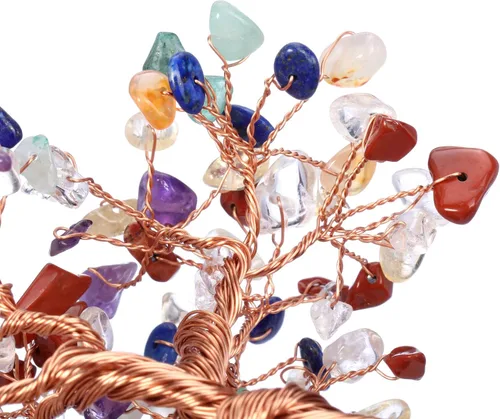 Miniatura 4 de Jovivi Árbol de Dinero de Cristal Curativo de Gemas de 7 Chakras Naturales sobre Base de Geoda Drusa de Racimo de Amatista, Cristales de Feng Shui