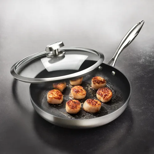 Miniatura 6 de Scanpan Sartén CX+ de 11 pulgadas con tapa de cristal, antiadherente Stratanium Plus, acero inoxidable de 5 capas