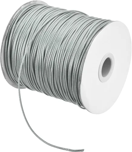 Miniatura 55 de MECCANIXITY Cordón encerado de poliéster encerado de 0.031 in, cuerda de cera de 175 yardas para hacer pulseras, collares, cuentas, joyería y Caqui