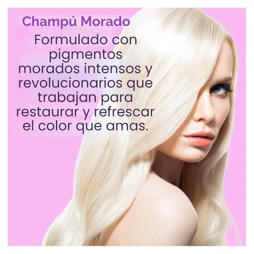 Miniatura 7 de Bold Uniq Champú morado – Elimina los tonos amarillos y acondiciona el cabello dañado – Para cabello rubio, plateado o gris – Sin parabenos ni