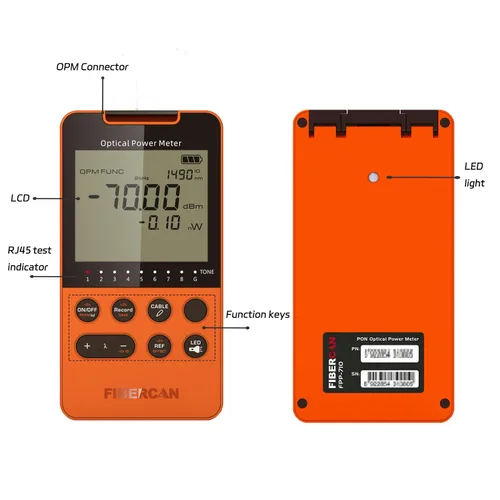 Miniatura 3 de Medidor de potencia óptica -50 ~+30dbm Localizador visual de fallas Probador de cable óptico portátil Herramientas de red con control remoto RJ45