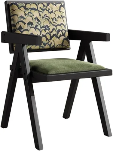 YVYKFZD Juego de sillas de comedor de madera maciza, sillas de cocina sin brazos, silla de comedor tapizada con respaldo, sillón de terciopelo,