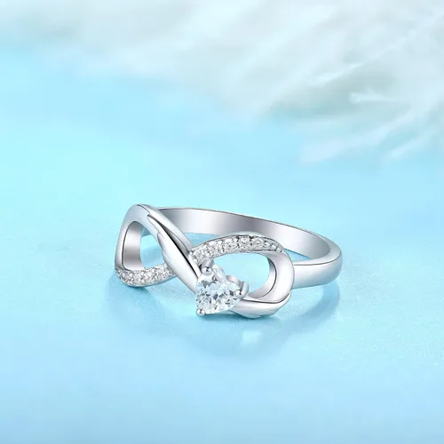 Miniatura 5 de STARCHENIE Infinity Promise - Anillo de plata de ley 925 con alas de ángel para mujer talla 5-10 Plata de ley 925 metal