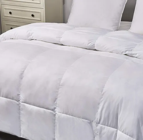Miniatura 4 de Blue Ridge Home Fashions Home Fashion - Edredón de plumón de ganso blanco y plumas, 100% algodón, matrimonial/queen, todas las estaciones