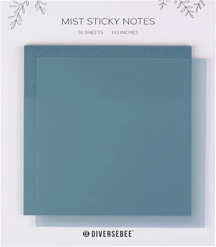 Miniatura 13 de DiverseBee 50 hojas de notas adhesivas transparentes pastel, pestañas adhesivas transparentes de 3x3", banderas de página translúcidas marcadores