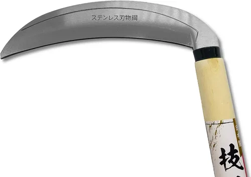 Miniatura 6 de KAKURI Herramienta de jardín de hoz de hierba 7.6", hoz de deshierbe de Kama estilo japonés, hoja de acero inoxidable