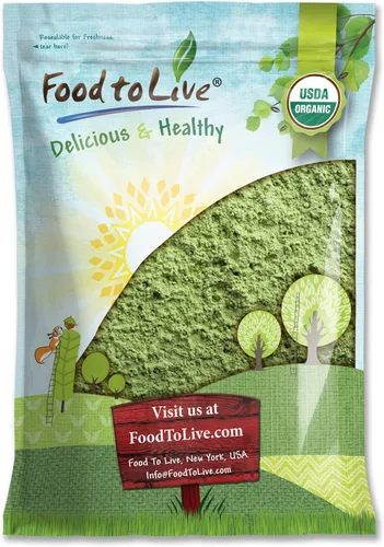 Miniatura 7 de Food to Live Polvo de pasto de trigo orgánico, 4 onzas, sin OMG, hoja entera, crudo, no irradiado, puro, vegano, a granel, ideal para jugo, rico