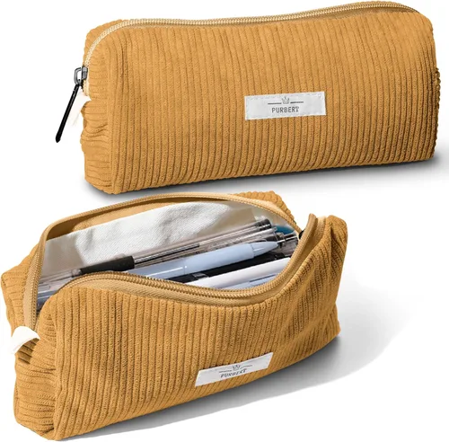 Miniatura 16 de Bolsa para Lápices Estuche para Bolígrafos, Organizador Pequeño de Pana Suave para Lápices con Cremallera, Lindo Estuche para Lápices Artículos