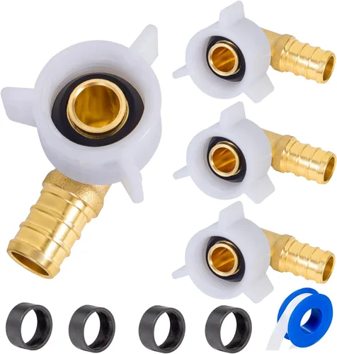 Miniatura 13 de PEX - Codo giratorio roscado hembra de 1/2 x 1/2 pulgada NPT NPSM, accesorios Pex de 1/2 pulgada 90 grados, adaptador hembra giratorio de 1/2
