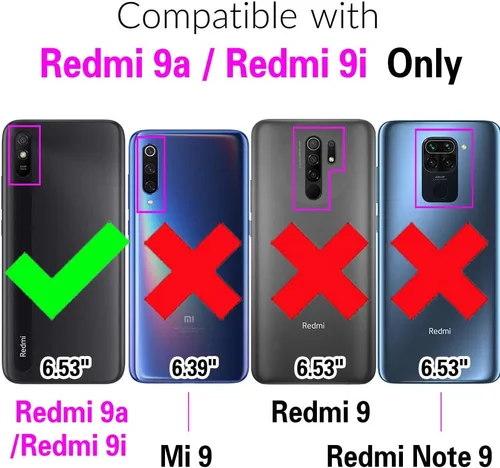Miniatura 2 de Asuwish Funda de teléfono para Xiaomi Redmi 9A Redme 9i con protector de pantalla de vidrio templado y accesorios de celda suave y delgada