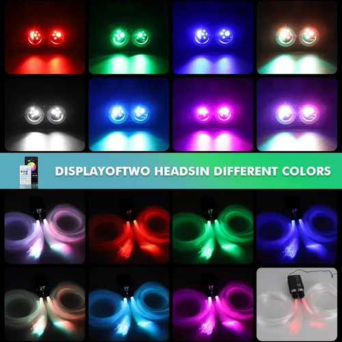 Miniatura 2 de Kit de Luces de Estrella Twinkle Headliner, 1200 Piezas*0.03 pulgadas*9.8 pies Luces de Fibra Óptica de Techo con Efecto de Estrella Fugaz Meteoro