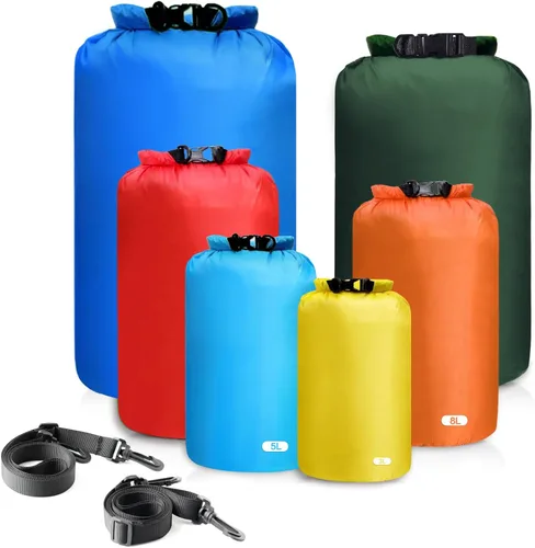 Miniatura 13 de 6 bolsas secas impermeables, bolsas secas ligeras para kayak, impermeables, bolsa impermeable al aire libre para kayak, senderismo, canotaje, 6
