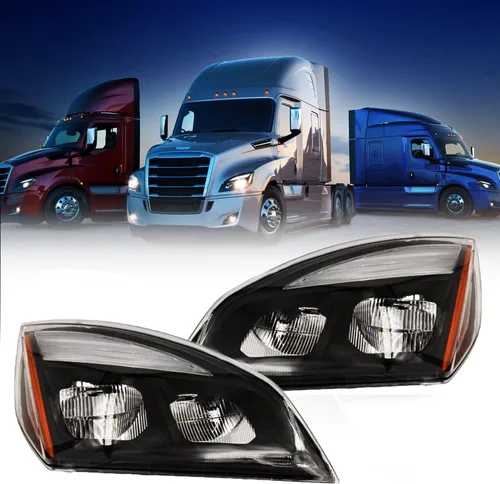 Miniatura 6 de Torque Reemplazo de faros delanteros LED negros del lado izquierdo del conductor para camiones Freightliner Cascadia 2018 2019 2020 2021 2022