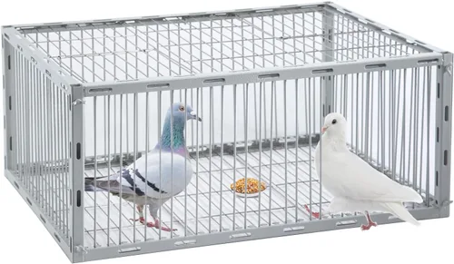 Miniatura 11 de Trampa para palomas con diseño a prueba de fugas, trampa para pájaros con entrada unidireccional, jaula para pollos y aves para palomas, portátil