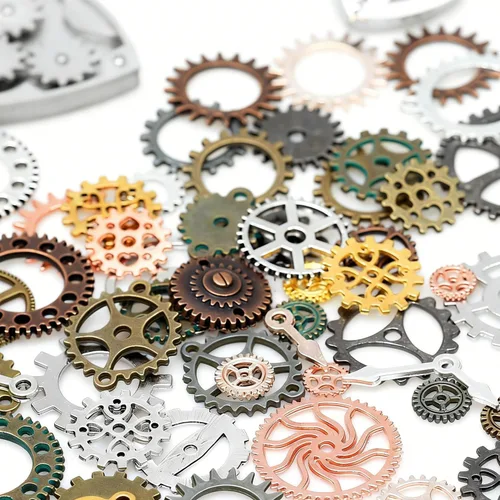 Miniatura 14 de stino 100 G Mixed Style Metal Charms for Jewelry Making, Bulk Silver & Gold Plated, for Bracelet, Necklace, Earrings DIY Crafts