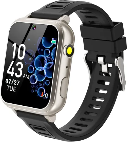 Miniatura 11 de Phyulls Reloj inteligente para niños, reloj inteligente con 39 juegos, cámara, grabadora de video, calculadora de alarma musical, calendario, Negro