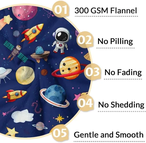 Miniatura 4 de Regalos de planeta – 30 x 40 pulgadas Lindas mantas amantes de los planetas para niños – Manta suave y mullida azul para regazo y oficina