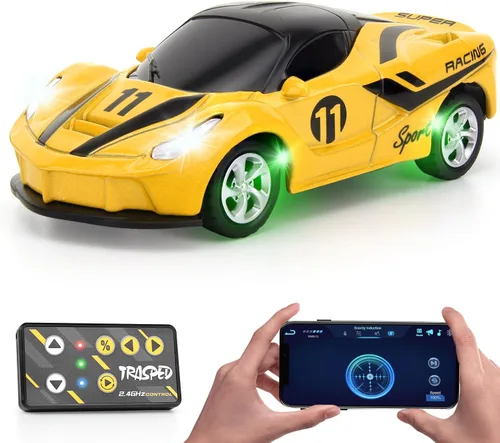 Miniatura 8 de SASBSC 1/64 Mini auto a control remoto de juguete para niños de 4 a 7 años de 8 a 12 años, 2.4 GHz con aplicación pequeña y autos de control remoto
