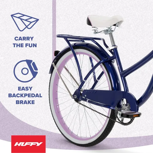 Miniatura 3 de Huffy Cruiser Bike, Fairmont or Woodhaven Model, 20/24/26 Inch Sizes, Perfect for Casual Rides, Ergonomic Design, Rear Rack and Basket on Woodhaven