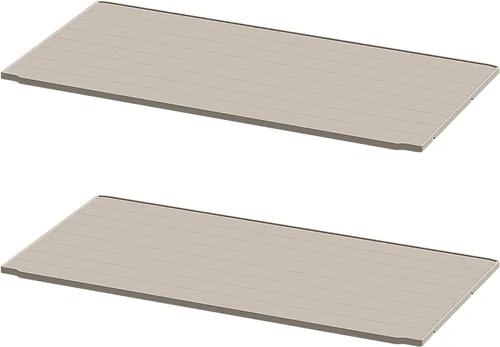 Miniatura 17 de Patiowell Armario de almacenamiento de plástico para exteriores de 26 pies cúbicos, cobertizo de almacenamiento horizontal impermeable
