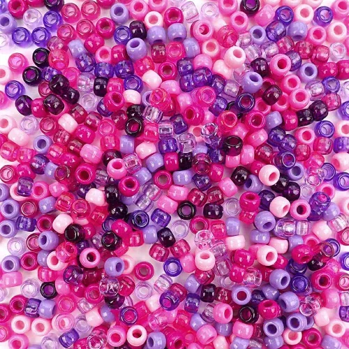 Miniatura 2 de Berry Medley Mix - Cuentas de plástico para poni, fabricadas en los Estados Unidos, 0.236 x 0.354 in, 700 cuentas, cuentas de agujero grande a