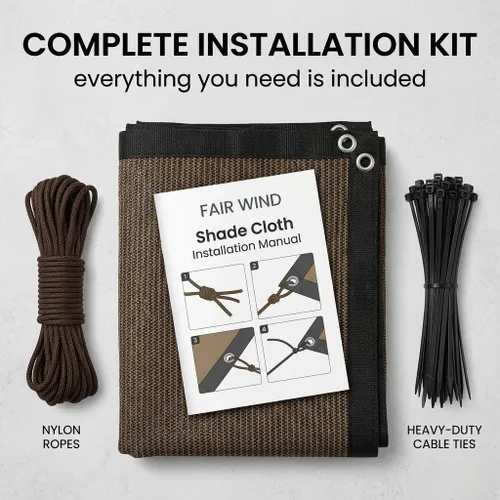 Miniatura 6 de FAIR WIND - Tela para Sombra 90% de Protección Solar, Pantalla de Privacidad, Cobertura para Toldo de Patio con Ojales, Malla para Sombra para Moca