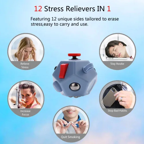 Miniatura 5 de Mini cubo de dedos, juguetes sensoriales para aliviar el estrés y la ansiedad y la depresión anti para niños y adultos con TDA, TDAH, TOC, autismo