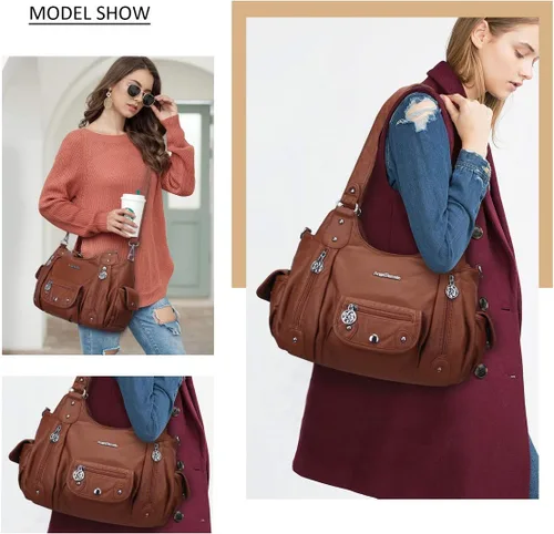 Miniatura 7 de Angel Barcelo Bolsos de cuero sintético para mujer, bolso de hombro, a la moda, bolsas para niñas