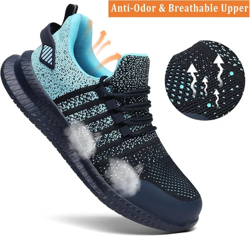 Miniatura 5 de Zapatos de punta de acero para hombres y mujeres, cómodos, ligeros, zapatos de seguridad para el trabajo, a prueba de pinchazos, antideslizantes