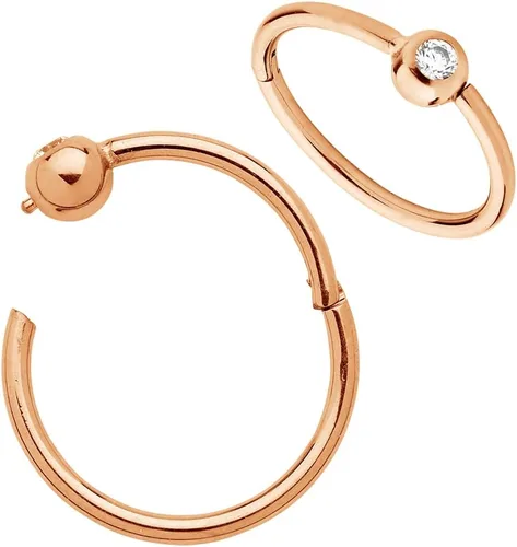 Miniatura 13 de 365 Sleepers Anillo de titanio de 18G de 0.236 a 0.394 pulgadas, con bisagras, segmento BCR, hélice, tragus, septum, nariz, labio, arete de aro