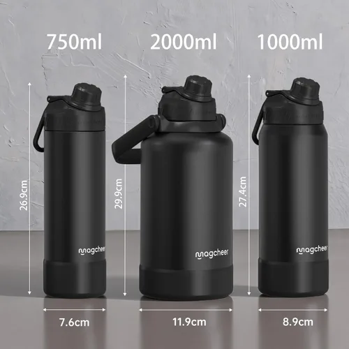 Miniatura 3 de Botella de agua aislada de 24 onzas, acero inoxidable al vacío de doble pared, diseño de boca ancha, botella reutilizable a prueba de fugas