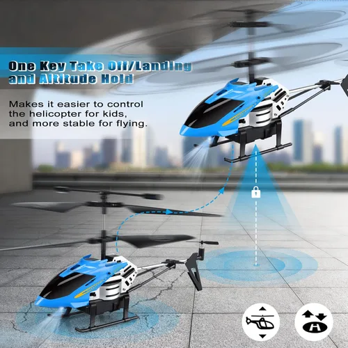 Miniatura 4 de Dolanus Helicópteros RC - Juguetes de helicóptero de control remoto: despegue/aterrizaje con una tecla, retención automática de altitud, luz LED