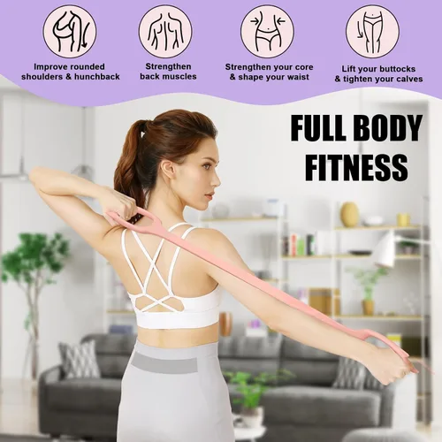Miniatura 3 de Figure 8 Resistance Bands with Handles, Upgraded Silicone 8-Shaped Exercise Band for Women Arms Shoulder Back Legs Stretching Pilates Yoga