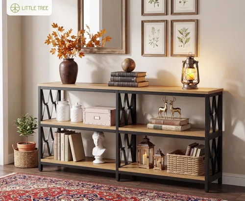 Miniatura 11 de LITTLE TREE Console Table with Storage Shelves, 70.9" Industrial 3-Tier Sofa Table for Living Room, Long Foyer Table Entryway Table for Hallway