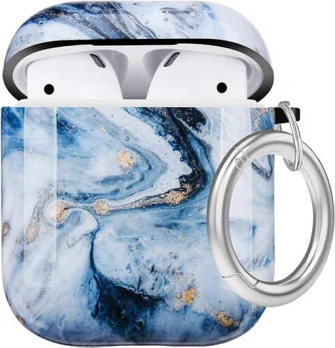 Miniatura 8 de Funda protectora rígida con estampado de animales compatible con AirPods 2/1 generación de piel portátil y a prueba de golpes para mujeres, niñas
