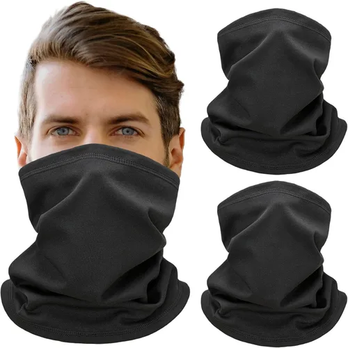 Paquete de 2 calentadores de cuello de invierno y máscara facial de esquí para hombres y mujeres, polaina de cuello de forro polar para clima frío