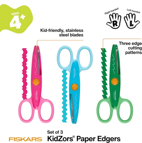 Miniatura 2 de Tijeras Fiskars Kidzors Paper Edgers - Tijeras decorativas para papel, cartulina y manualidades, para manualidades y suministros escolares, 5