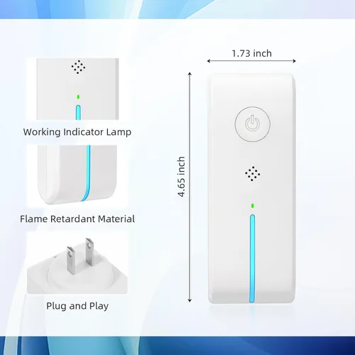 Miniatura 8 de Ionizadores de aire enchufables – ionizador de aire para el hogar, purificador de aire enchufable con luz nocturna negativa sin filtro portátil
