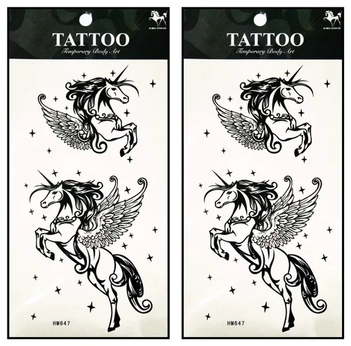 Miniatura 30 de Tatuajes 2 hojas de plumas negras de fantasía temporales tatuajes adhesivos falsos cuerpo brazo pecho hombro tatuajes para adolescentes, hombres