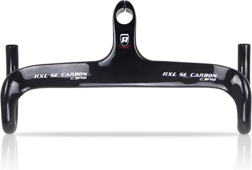 RXL SL Manillar integrado para bicicleta de carretera 1-1/8 pulgadas, manillar de carbono integrado de enrutamiento interno de carbono para ciclismo