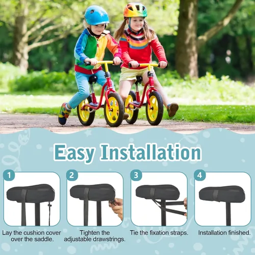 Miniatura 5 de Zacro Funda de cojín de gel para asiento de bicicleta para niños y niñas, funda de asiento de bicicleta antideslizante para niños pequeños, Funda