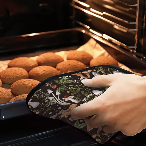 Miniatura 7 de Juego de 2 soportes para ollas de setas y hojas, resistentes al calor, para microondas, horno, horno, platos y barbacoa