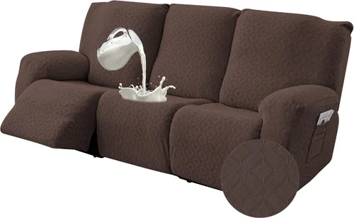 Miniatura 53 de Gennia Funda Impermeable para Sofá Reclinable, Fundas Elásticas para Sofá Reclinable con Bolsillos, Fundas Lavables para Sillón Reclinable Lazy Boy