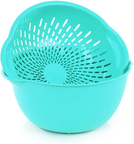 Miniatura 8 de Mintra Home - Tazón para mezclar con colador/colador, 2 piezas (grande, 4.5 L, negro)