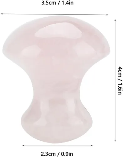 Miniatura 2 de Walfront Sha Tools - Masajeador facial con forma de hongo rosa, pinzón rosa, rodillo de jade de cuarzo rosa, herramienta de masaje de cristal